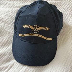 Lufthansa Navy Blue Kids Pilot Baseball Cap with Gold Embroidery